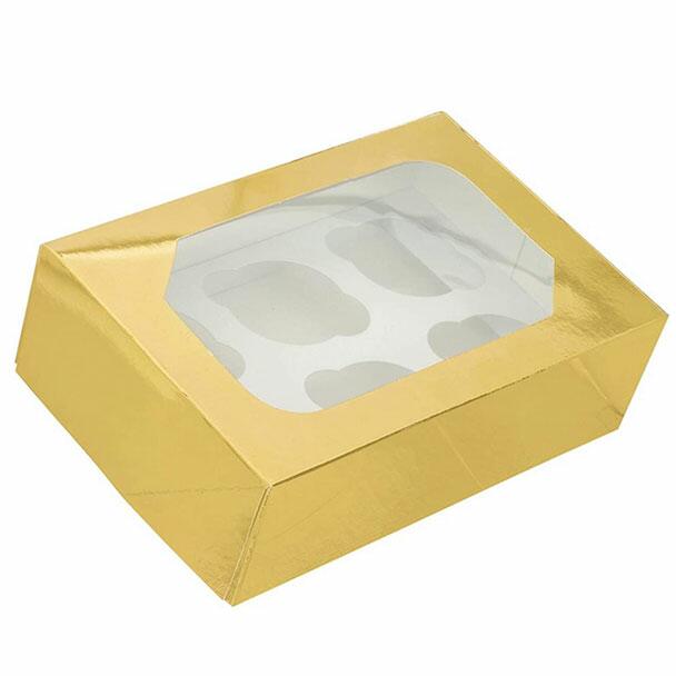 gold cupcake box