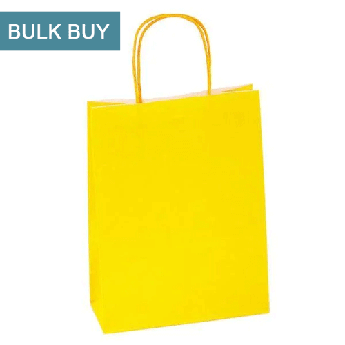yellow paper carrier bag