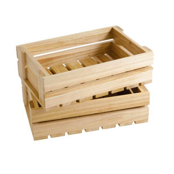 Slatted Wooden Boxes 2 Piece Set