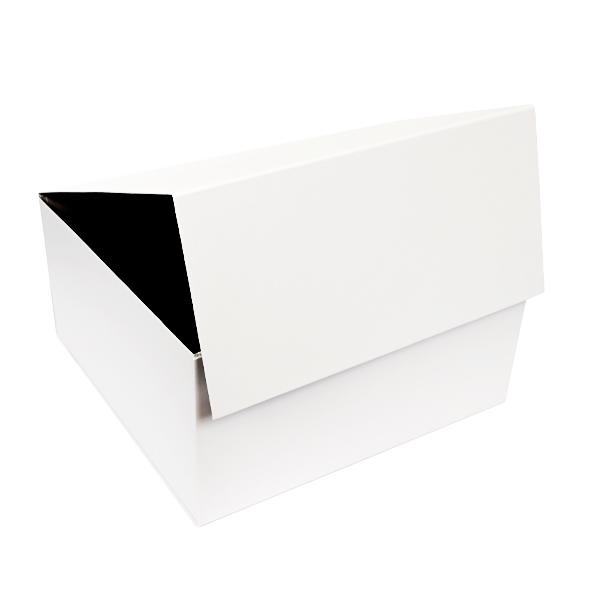 WHITE Matt Laminated Large Square Rigid Gift Box (400 x 400 x
