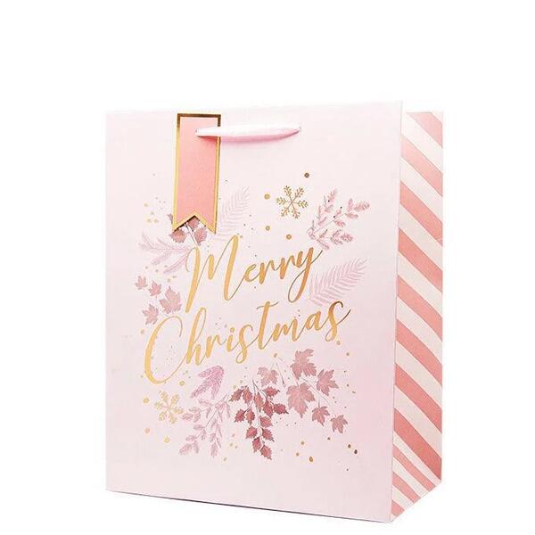 christmas gift bag pink