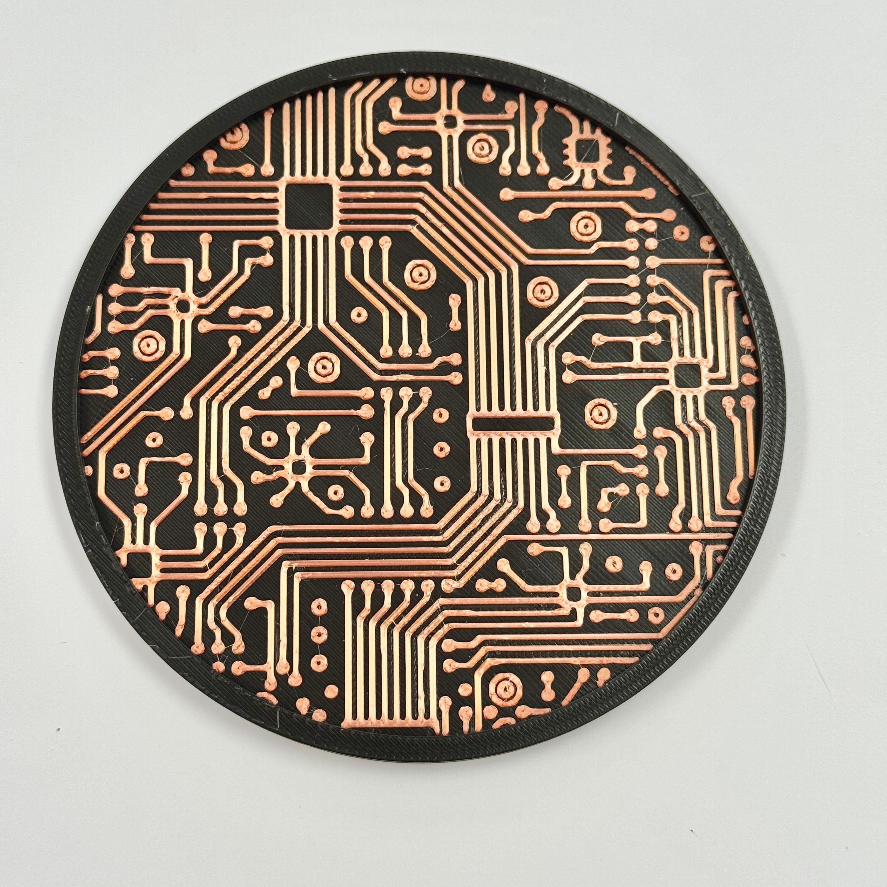 Black & Copper Circuit Board Coaster
