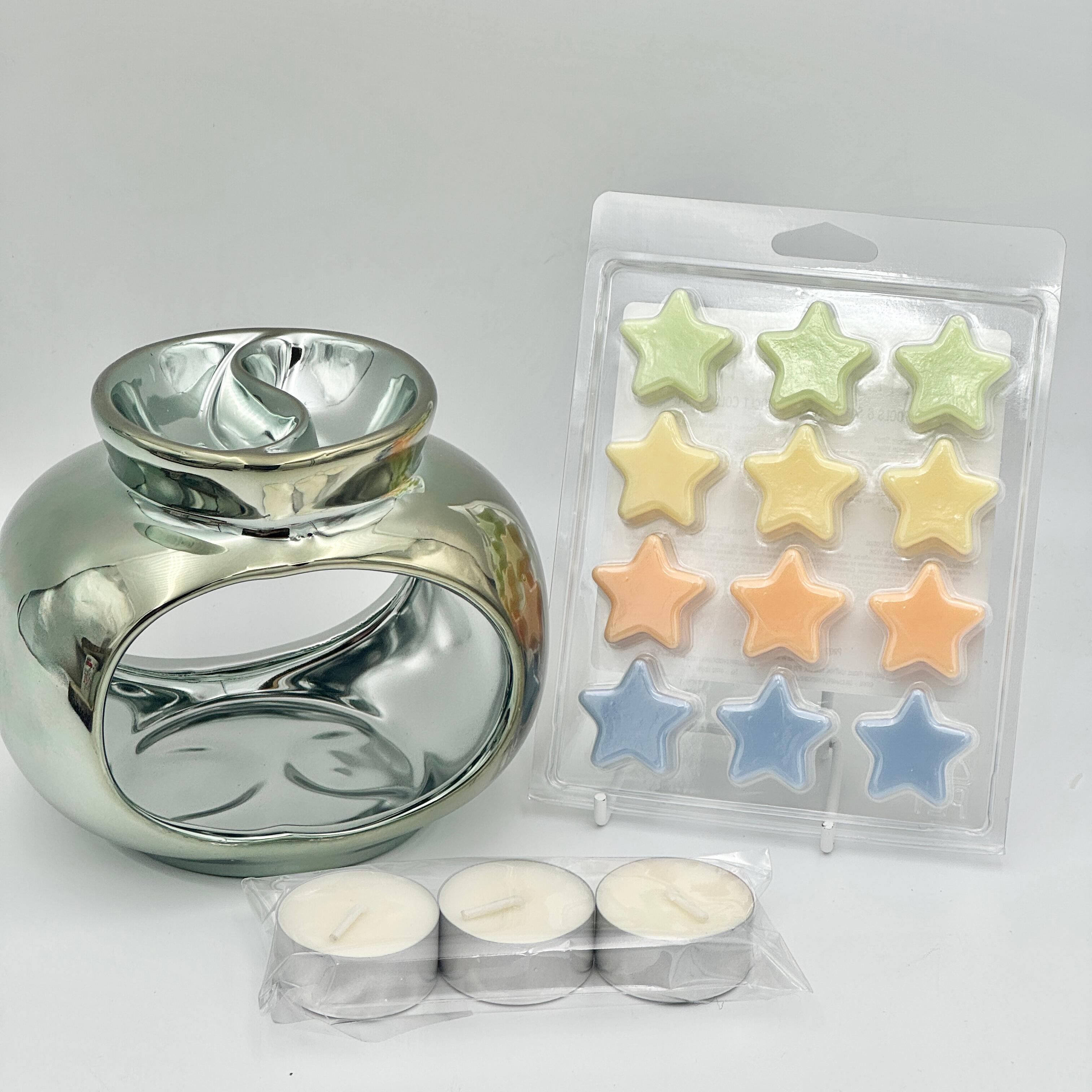 an image of a star shaped wax melt collection and burner
