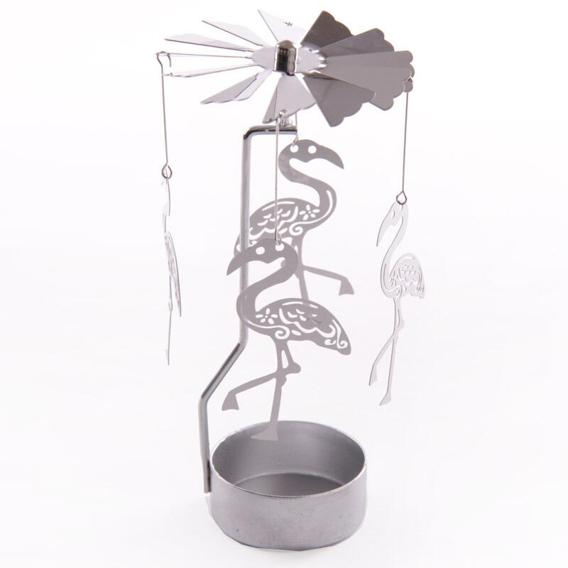 An image of the flamingo tealight spinners