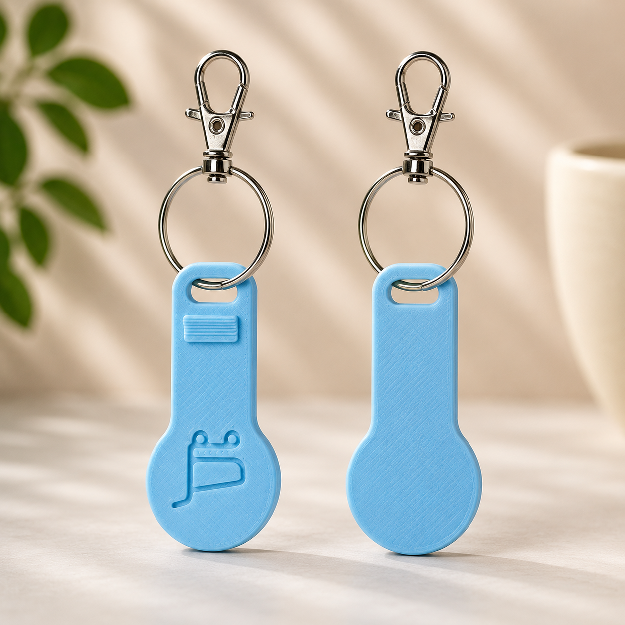 an image of a blue trolley token