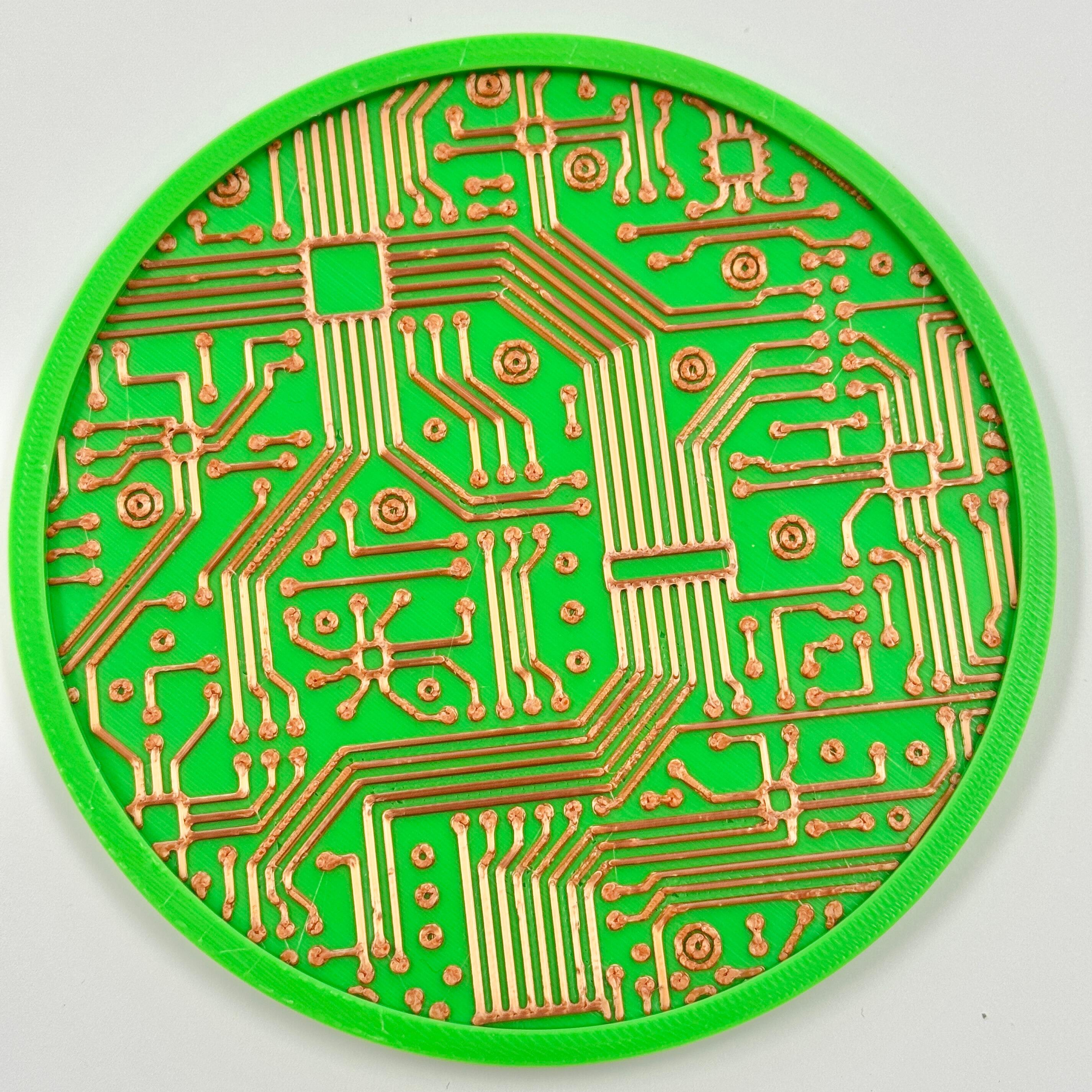 Green & Copper Circuit Board Coaster