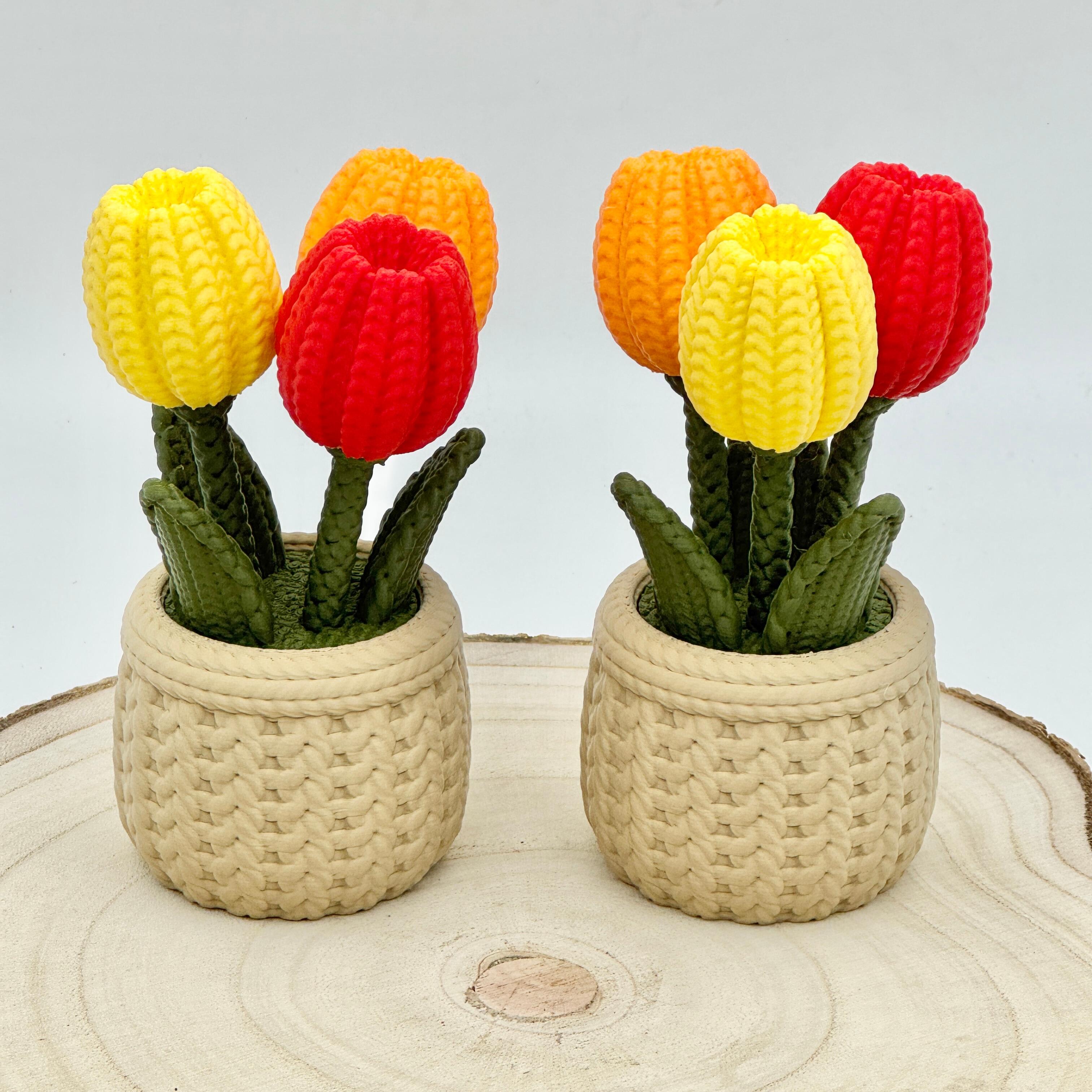 bold knitted effect tulips
