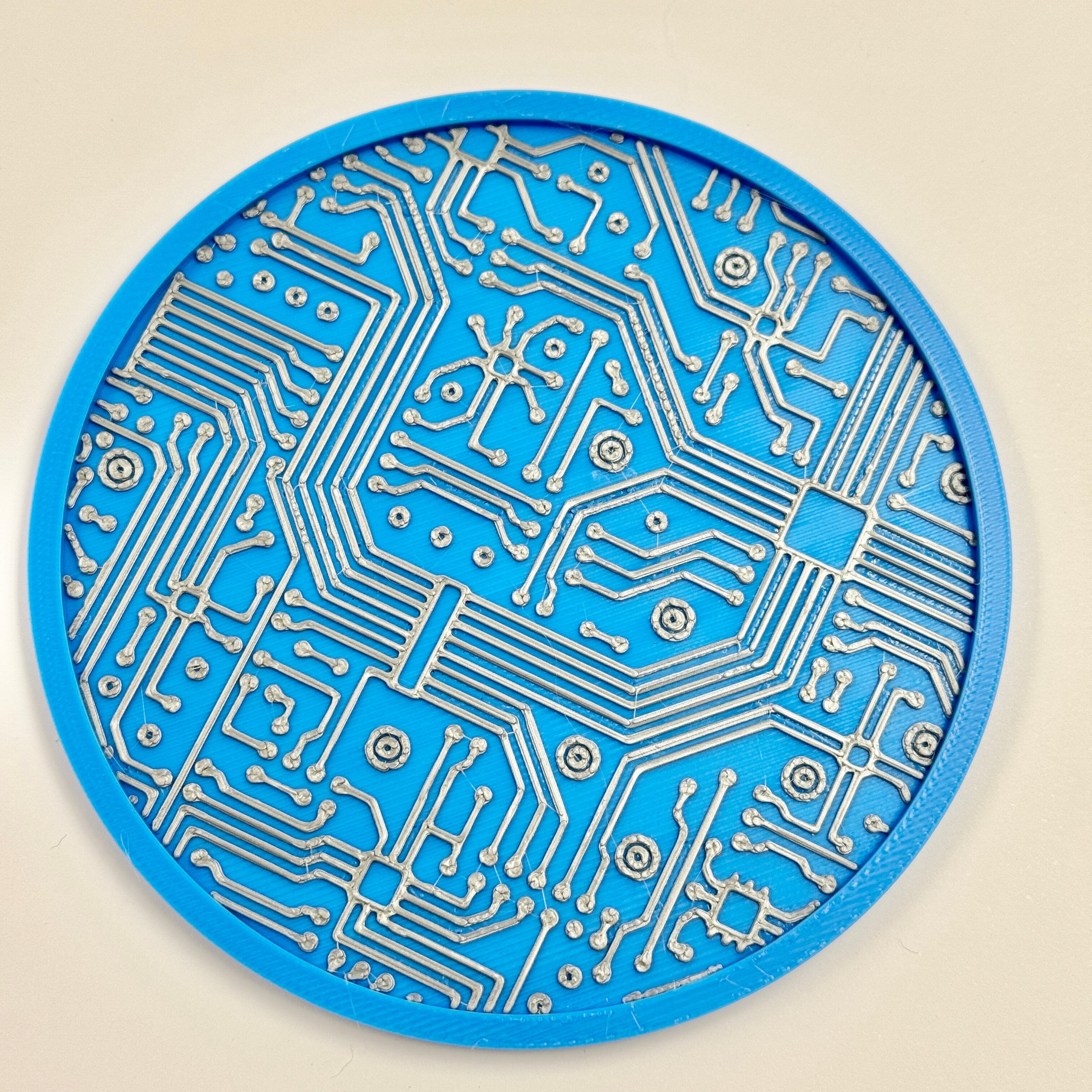 Blue & Silver Circuit Board Coaster