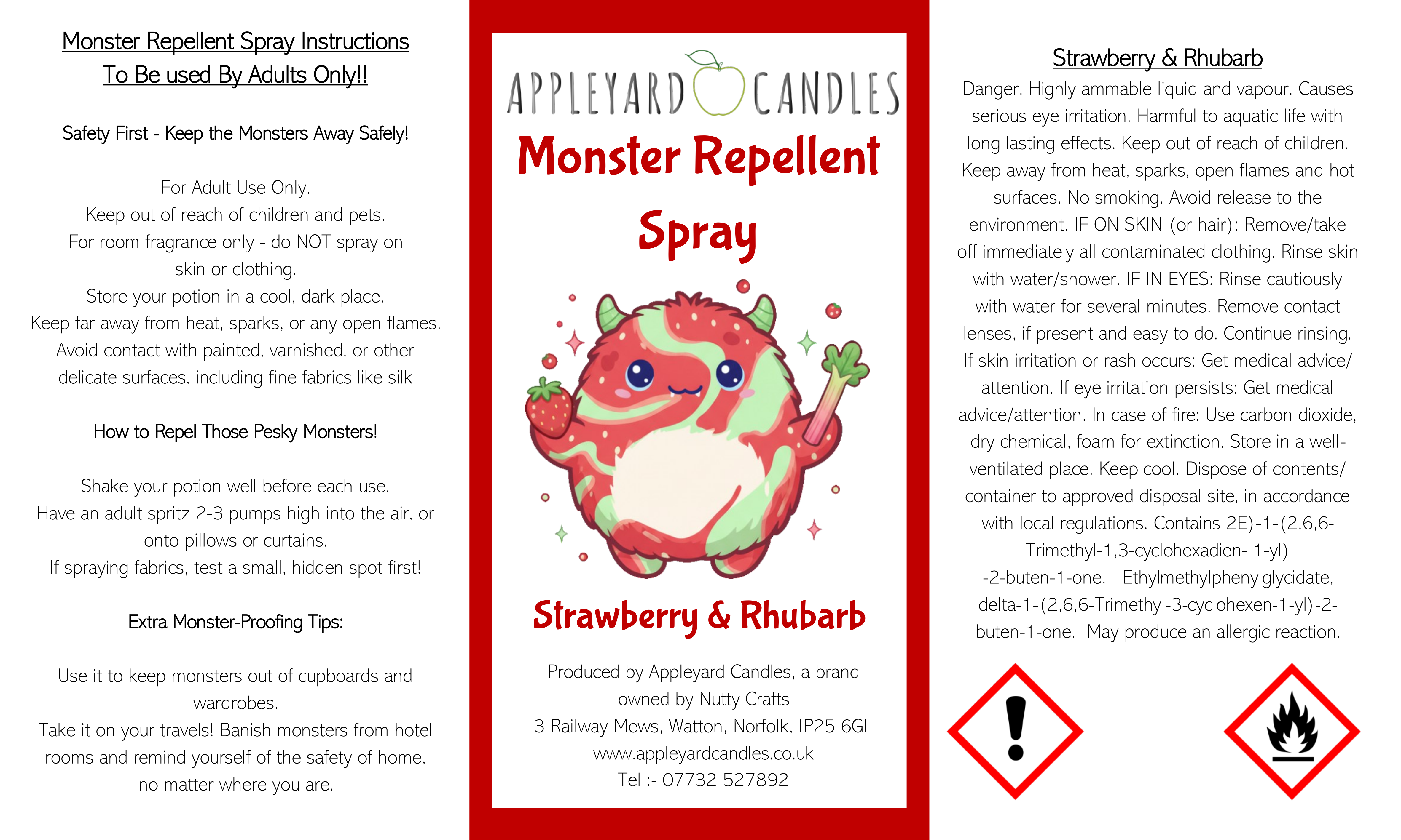 image of strawberry rhubarb monster repellant spray clp