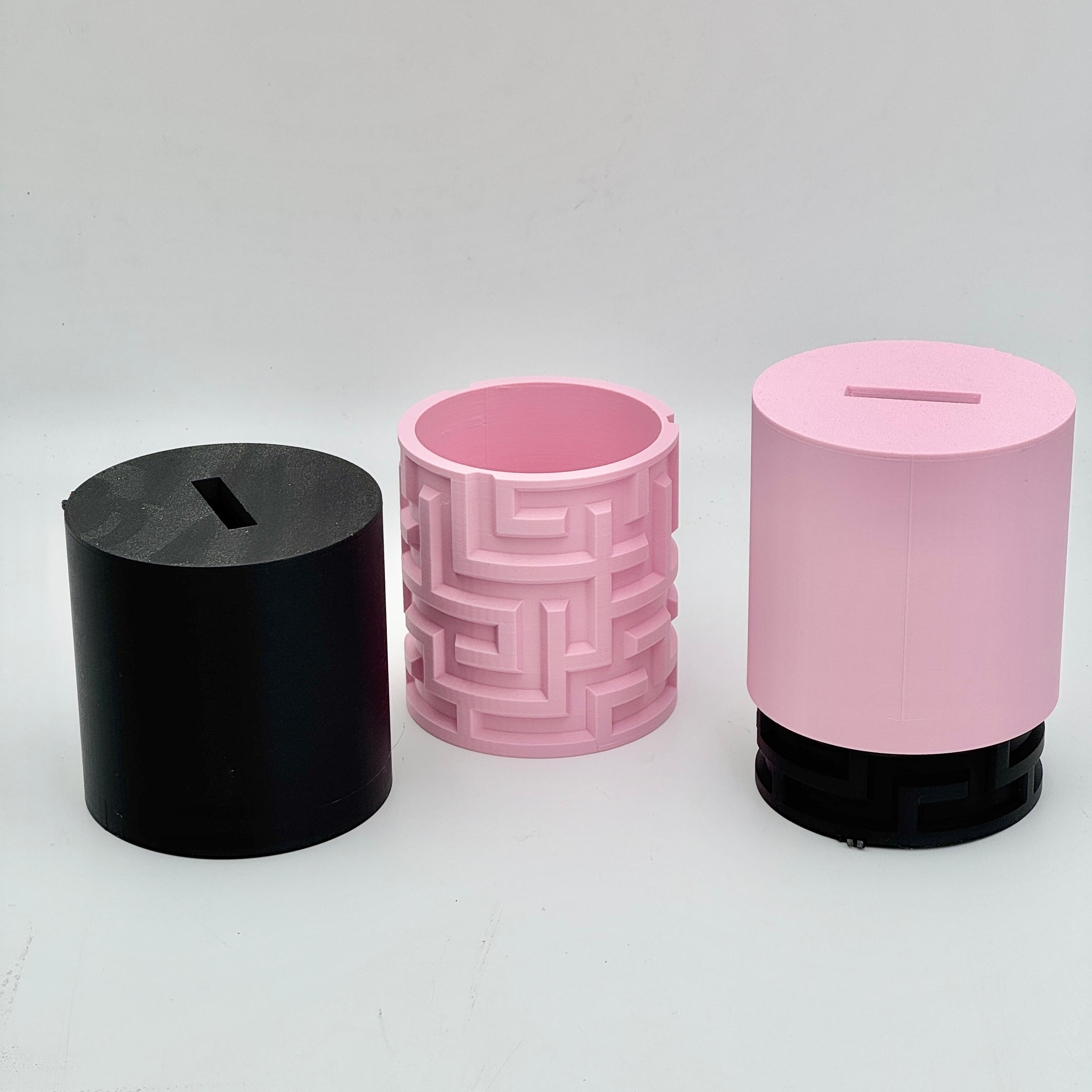 pink & black puzzle money box