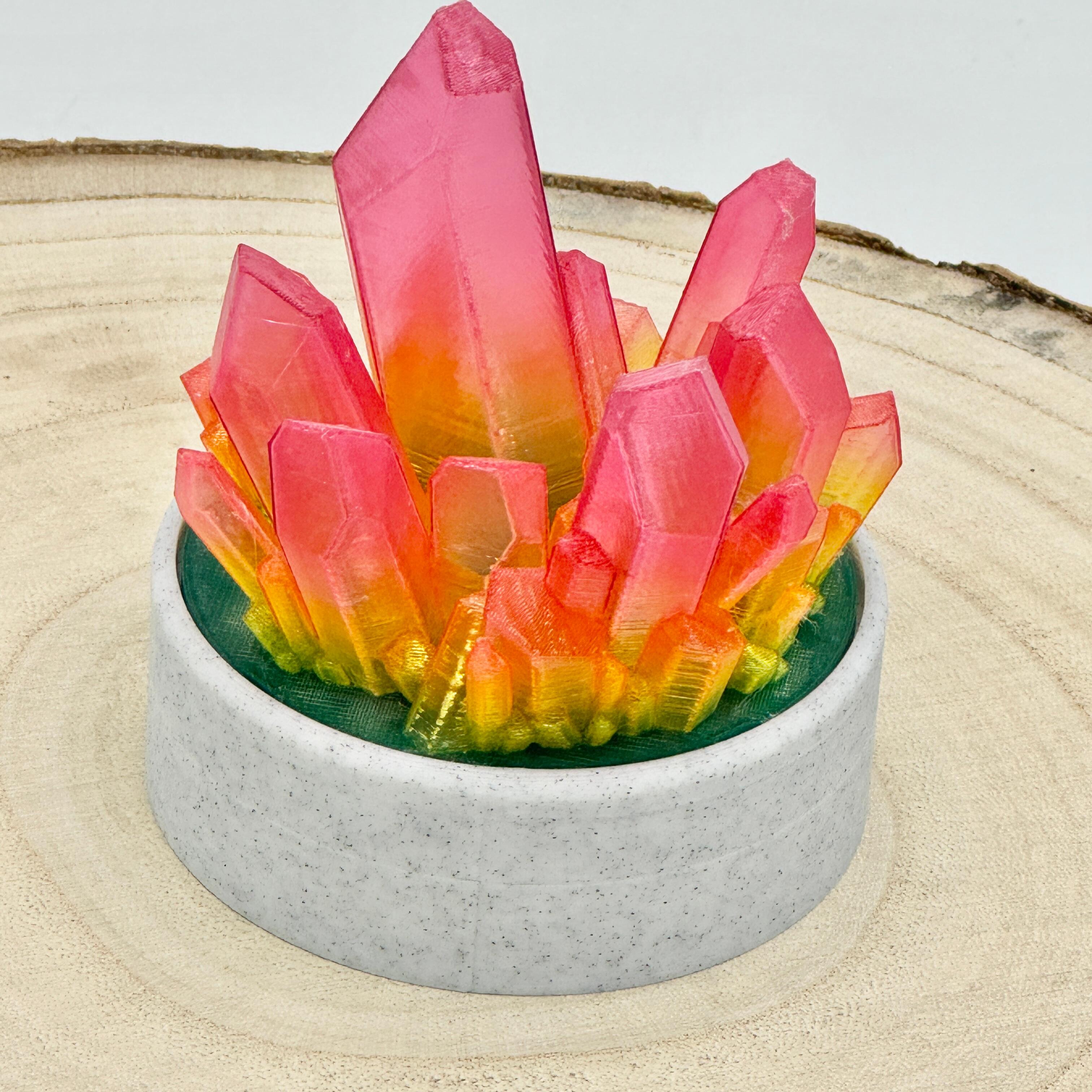 rainbow coloured crystal tealight holder