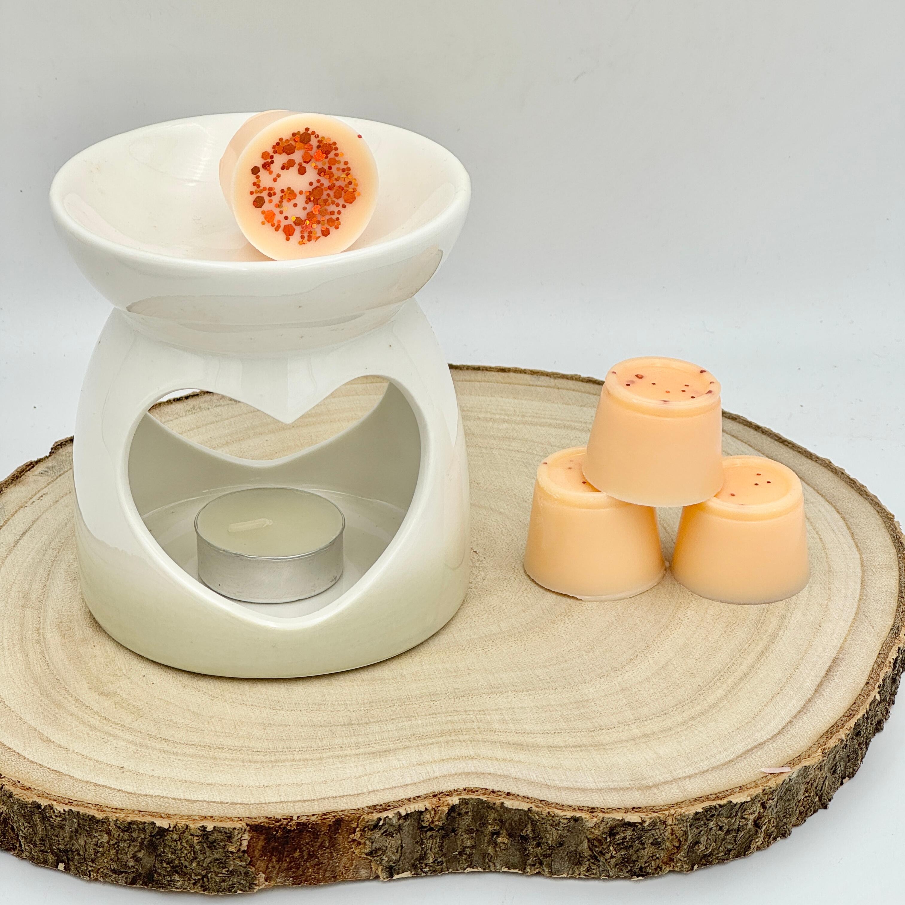 an image of peach cobbler wax melts