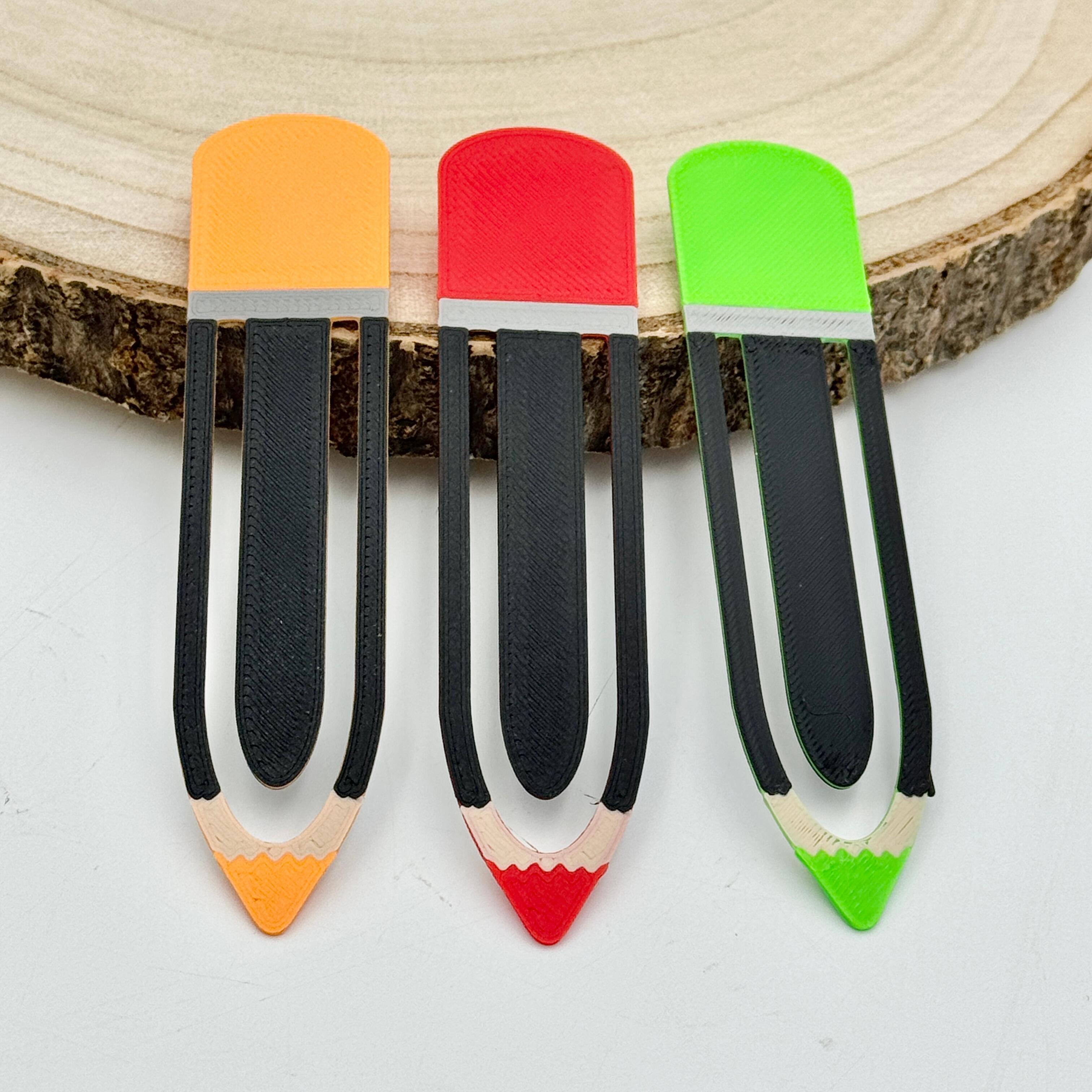 Red, Orange & Green Coloured pencil bookmarks