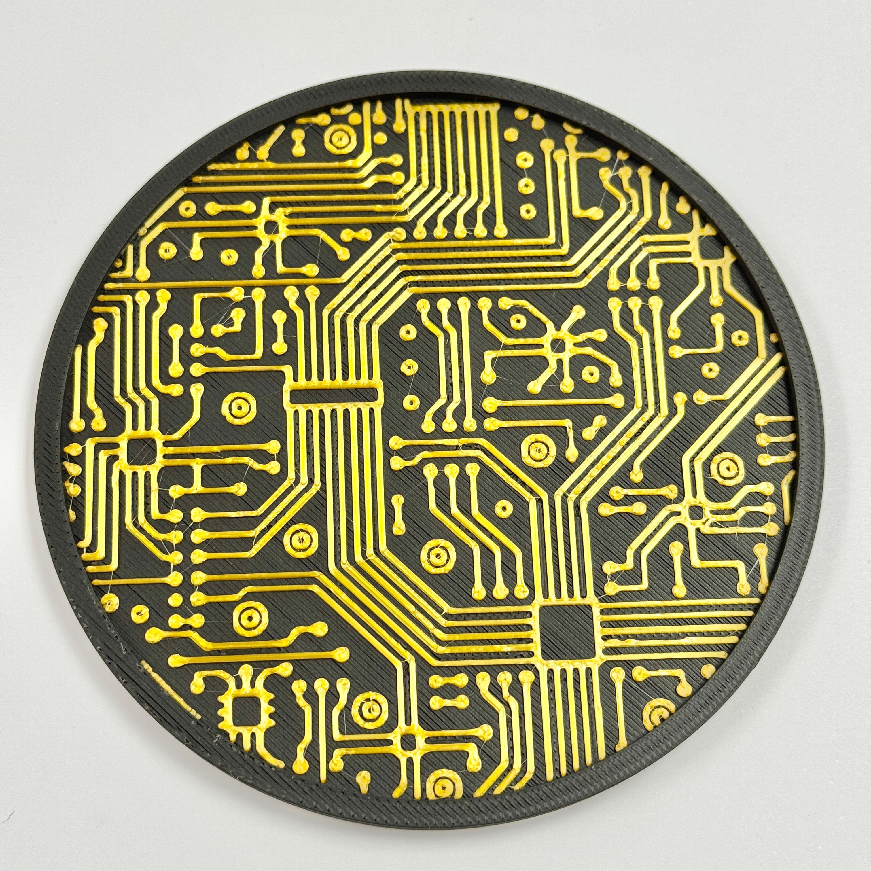 Black & Gold Circuit Board Coaster