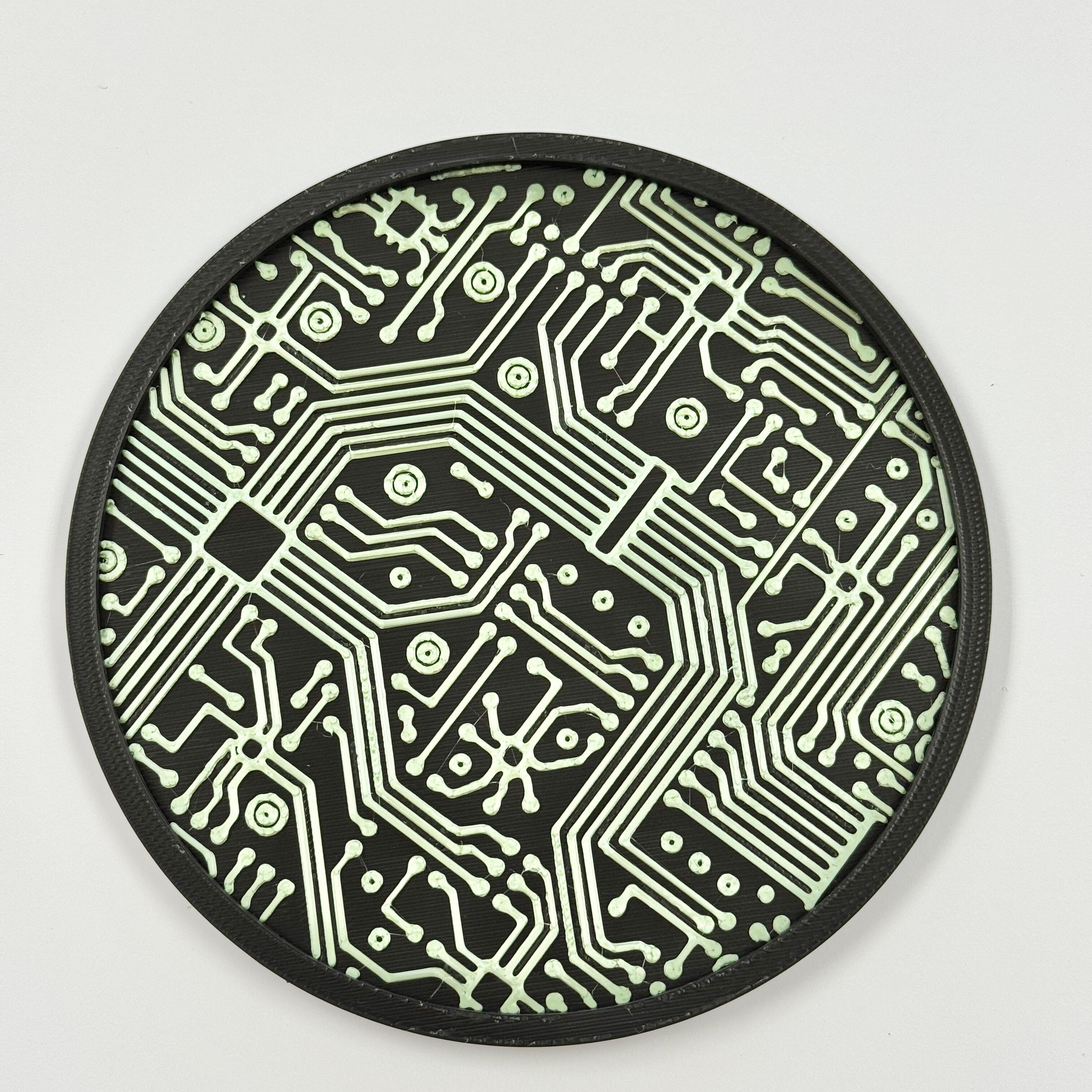 Black & Green Circuit Board Coaster