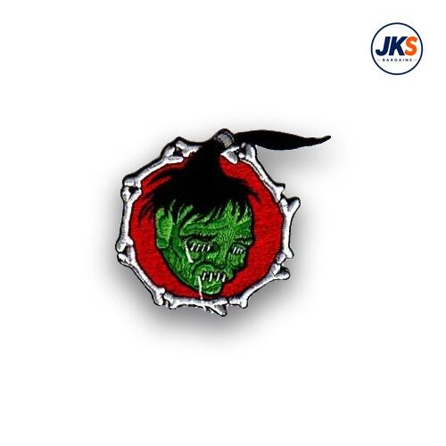 Shrunken Head Iron on Patch