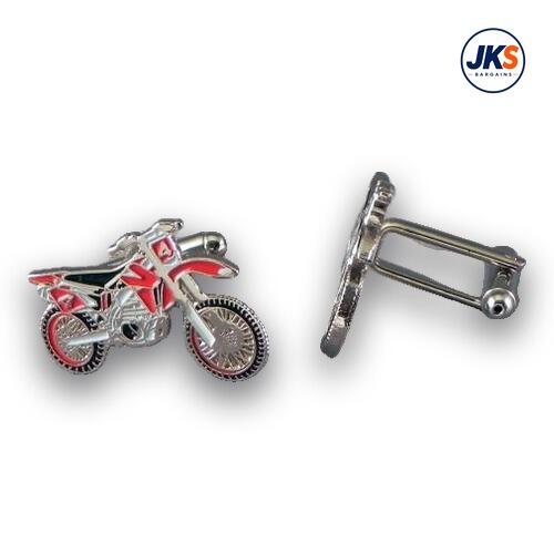 10 Pairs x Red Trials - Motocross Motorbike Cufflinks