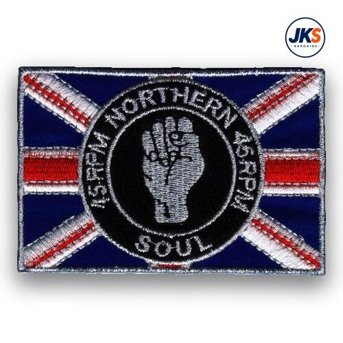 10 x Northern Soul Union Jack Iron on Patch