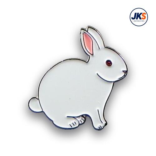 White Rabbit Pin Badge