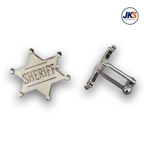 10 Pairs x Wild West Style Sheriff badge Cufflinks