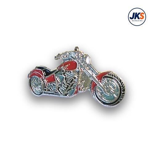 Red Chopper Motorbike Pin Badge