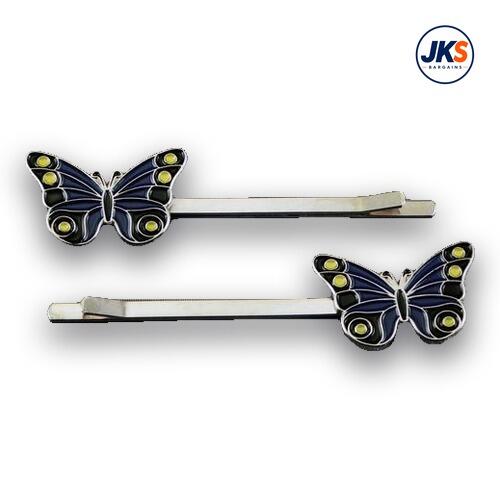 10 x Pairs Butterfly Blue Hair Grips
