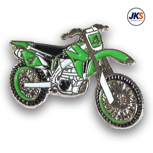 20 x Green Trials Motorbike Pin Badges