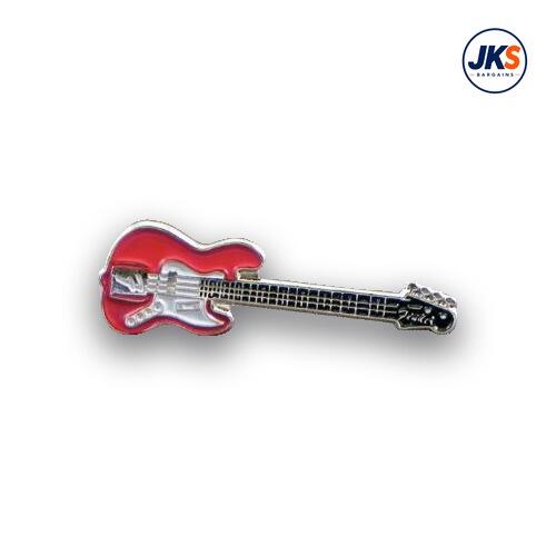 20 x Red Electric Guitar Pin Badges