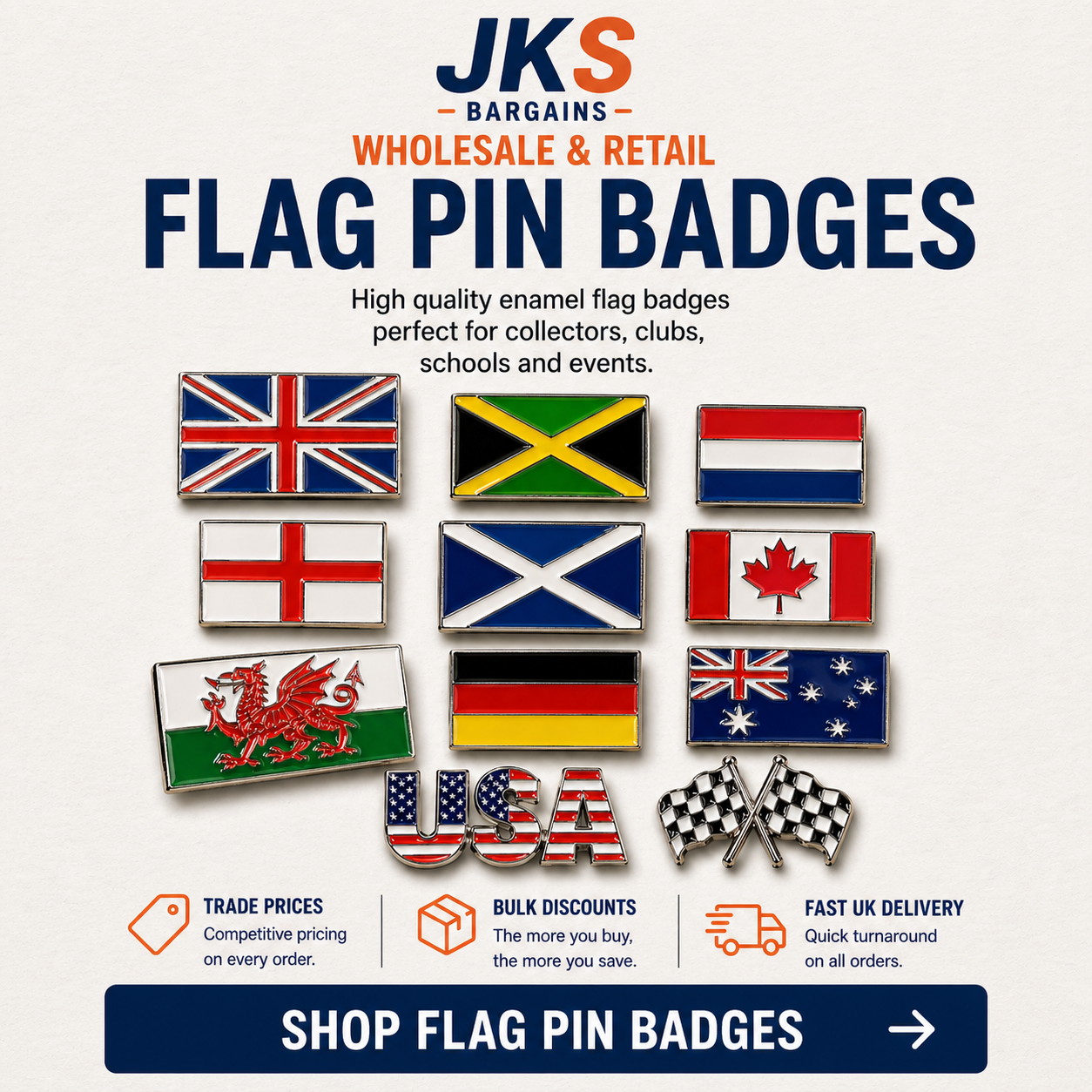 Flag Pin Badges