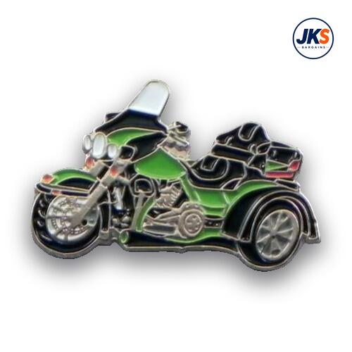 Green Trike Motorbike Pin Badge