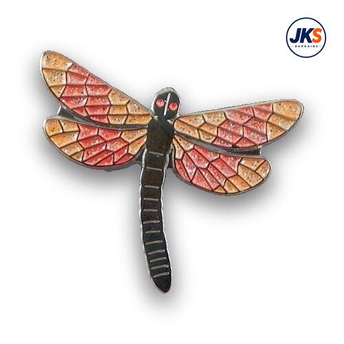 Red Dragonfly (With Glitter Enamel) Pin Badge
