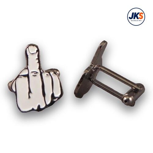 10 Pairs x The Finger White Cufflinks