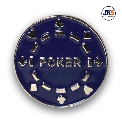 Blue Poker Chip Pin Badge