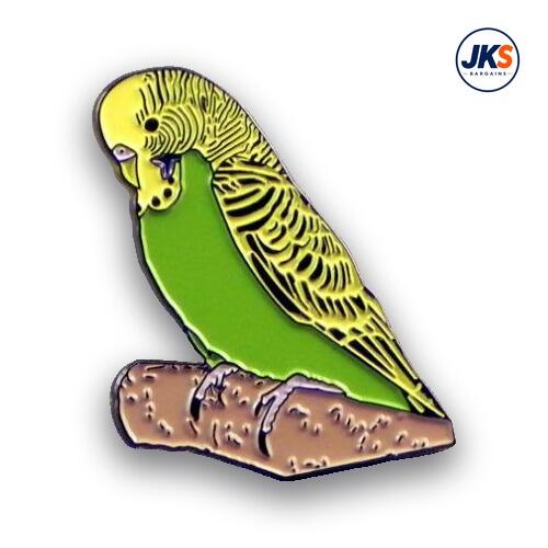 Yellow + Green Budgie Bird Pin Badge