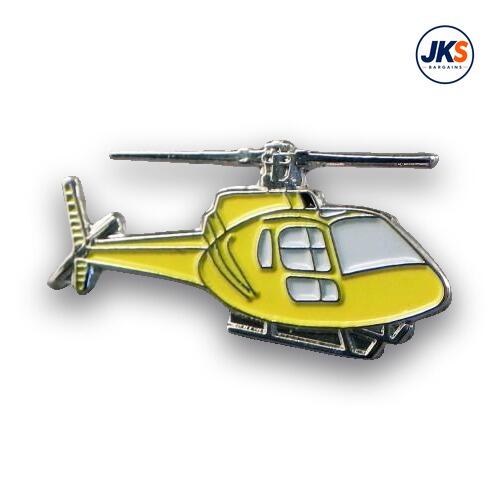 20 x Yellow Helicopter Pin Badges