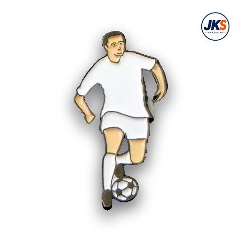 20 x White Footballer Pin Badges