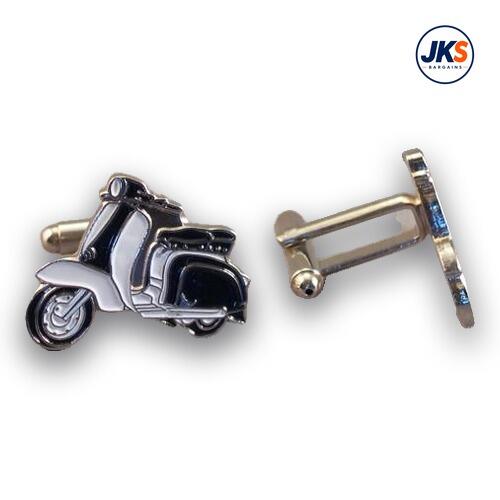 10 Pairs x Black + White Scooter Cufflinks