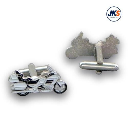 10 Pairs x White Touring Motorcycle Cufflinks