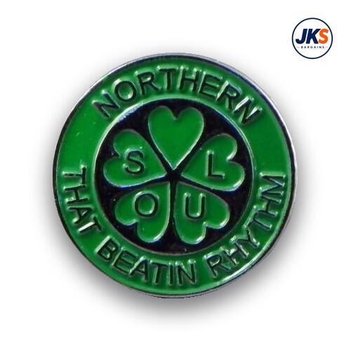 Northern Soul That Beatin Rhythm Green Pin Badge