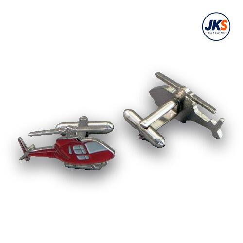 10 Pairs x Red Helicopter Cufflinks