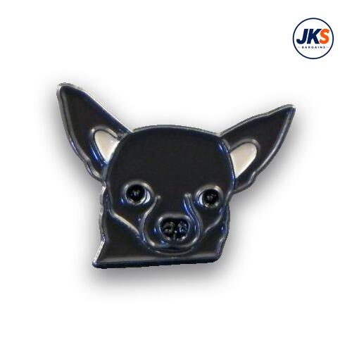20 x Chihuahua Head brown Pin Badges