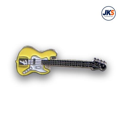 20 x Yellow Electric Guitar Pin Badges