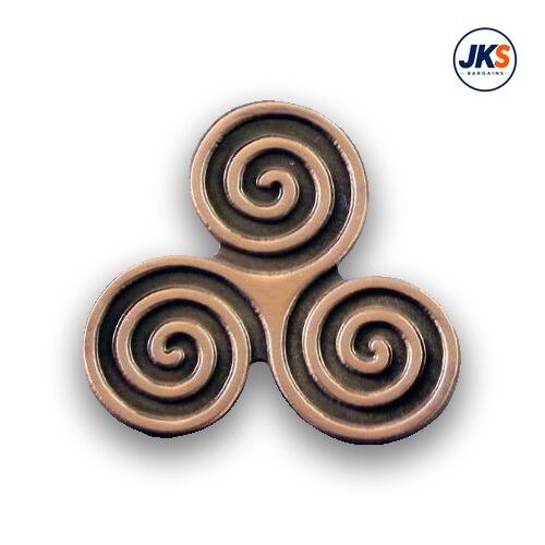 20 x Triple Spiral - Triskelion Pin Badges