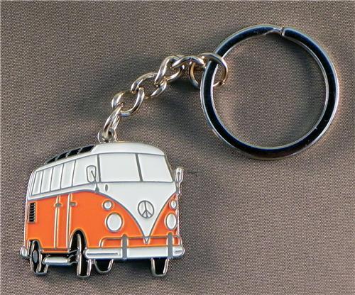 10 X Campervan Orange Keyrings