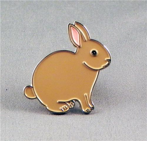 20 X Brown Rabbit Pin Badges