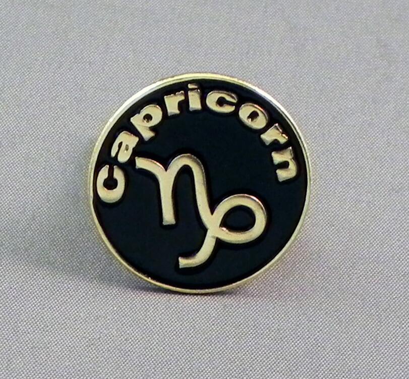 20 X Capricorn Pin Badges (Gold Coloured Metal)