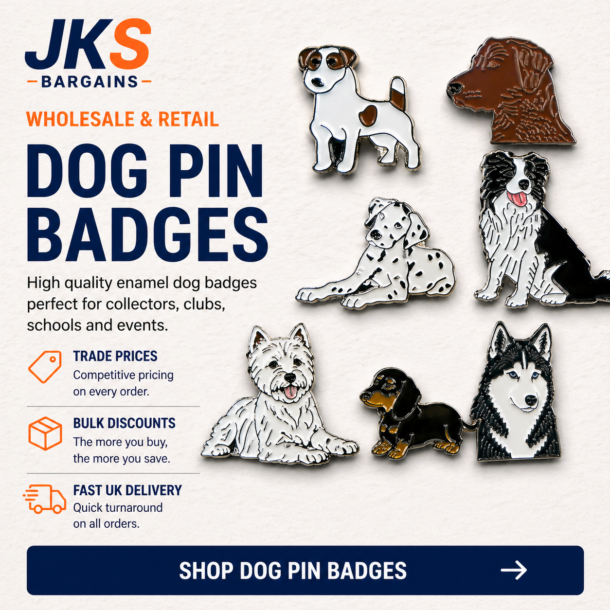 Dog Pin Badges