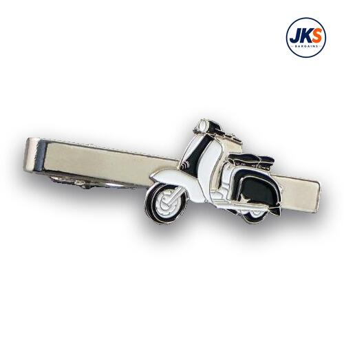 Black + White Scooter Tie Clip
