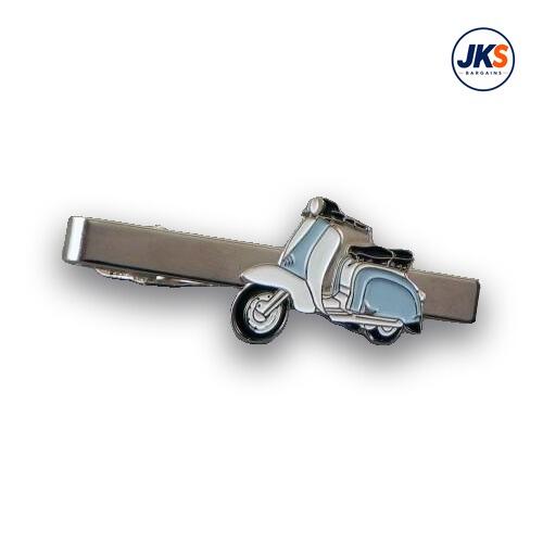 Light Blue + White Scooter Tie Clip