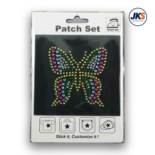 Rhinestone Butterfly Iron on Patch